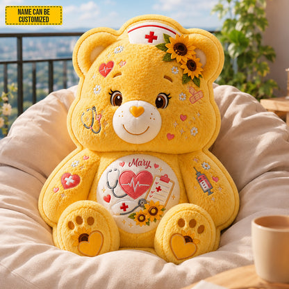 Personalized Nurse Bear Custom Shaped Pillow