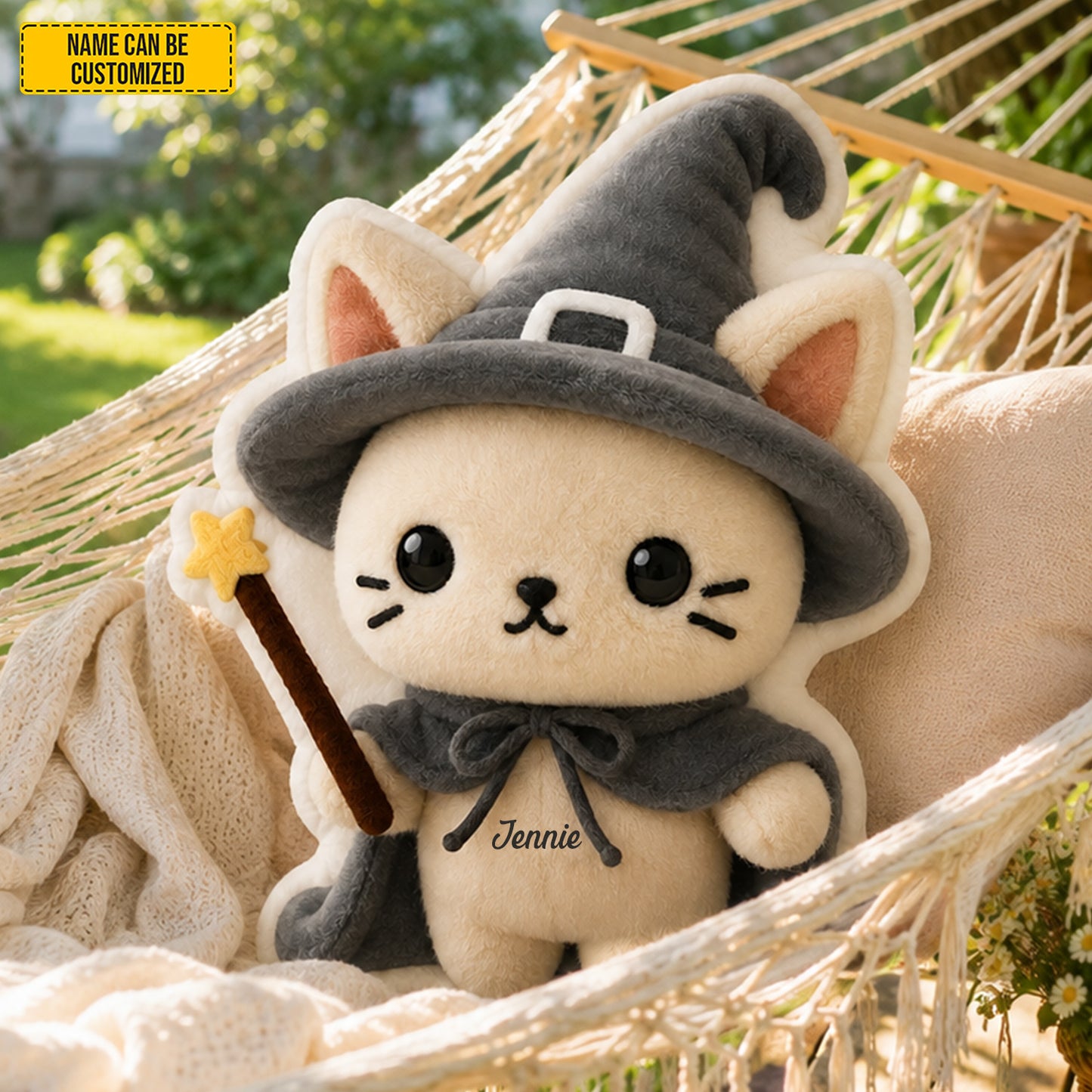Personalized Little Kitty Witch Pillow