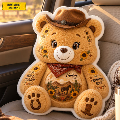 Wild Heart Country Soul - Personalized Bear Pillow