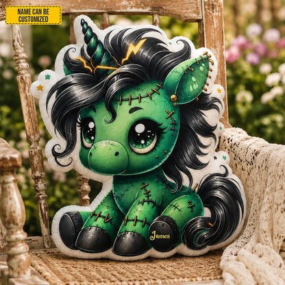 Personalized Spooky Unicorn Custom Shaped Pillow