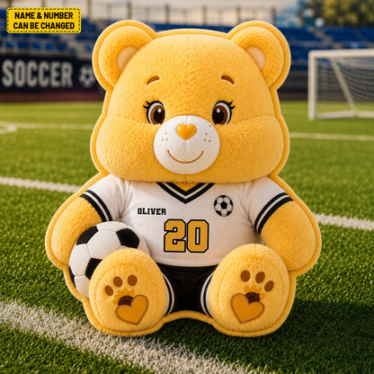 Personalized Soccer Bear Custom Shaped Pillow