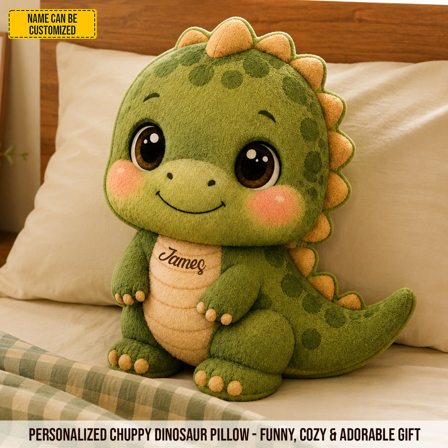 Personalized Cute Dinosaur Custom Shape Pillow
