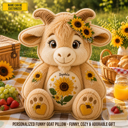 Personalized Cute Goat Custom Shaped Pillow