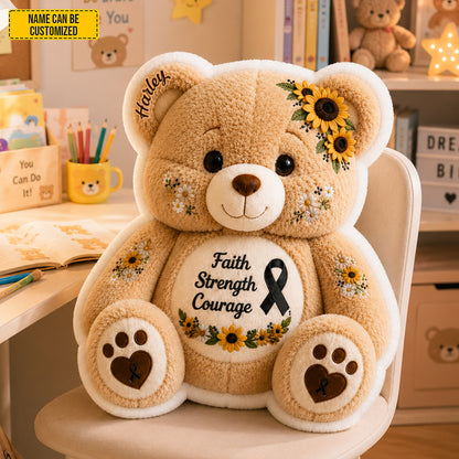 Personalized Skin Cancer  Bear Pillow