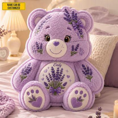 Personalized Lavender Bear Custom Shaped Pillow