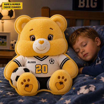 Personalized Soccer Bear Custom Shaped Pillow
