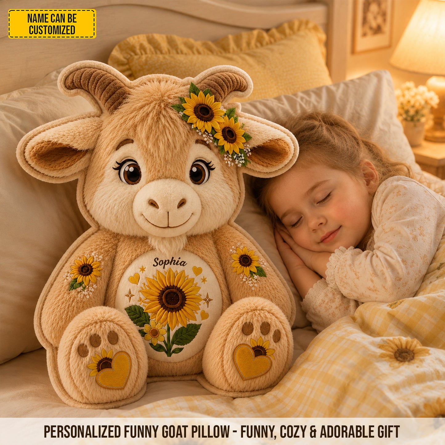 Personalized Cute Goat Custom Shaped Pillow