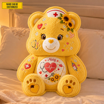 Personalized Nurse Bear Custom Shaped Pillow
