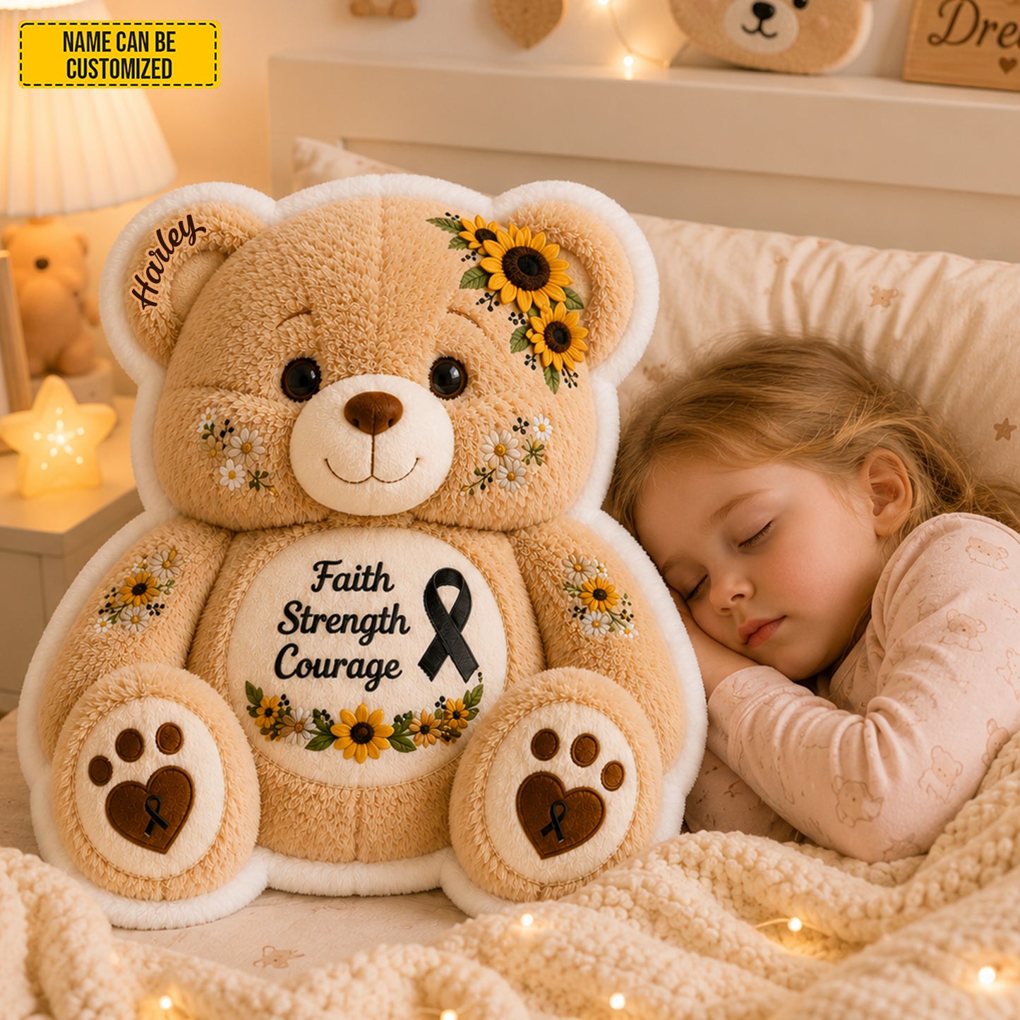 Personalized Skin Cancer  Bear Pillow