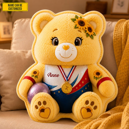 Personalized Future Gymnast Bear Custom Shape Pillow