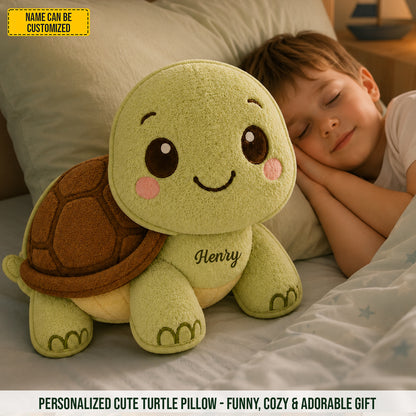 Personalized Cute Turtle Custom Shaped Pillow