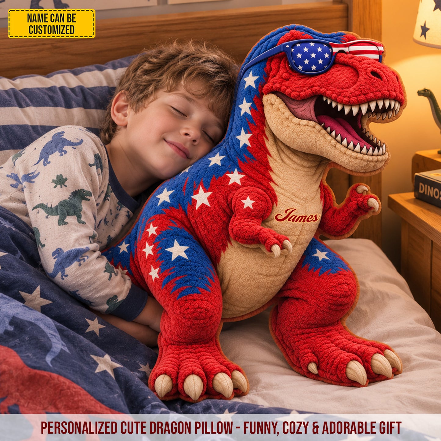 Personalized T-Rex Custom Shaped Pillow