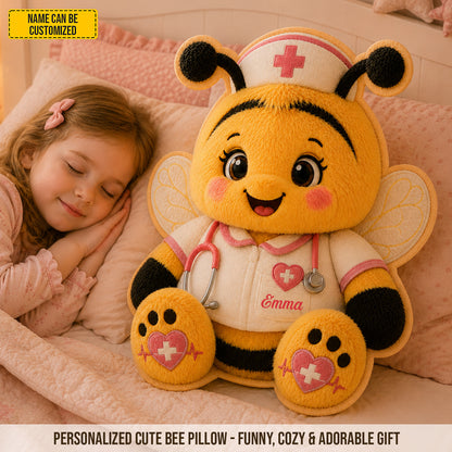 Personalized Nurse Bee Custom Shape Pillow