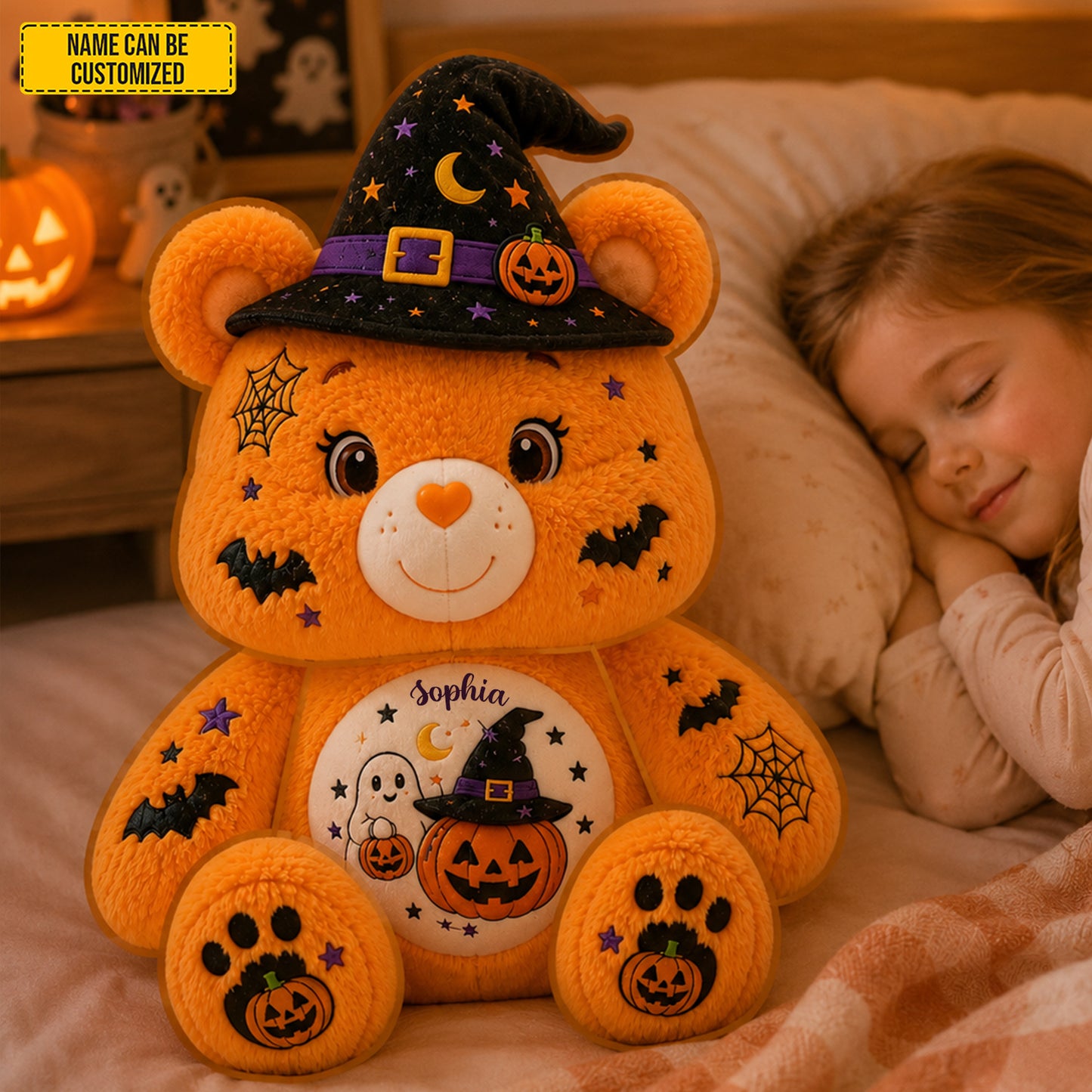 Personalized Halloween Bear Pillow