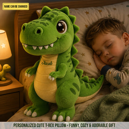 Personalized Cute T-Rex Custom Shaped Pillow