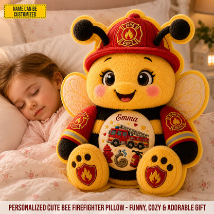 Personalized Firefighter Bee Custom Shape Pillow