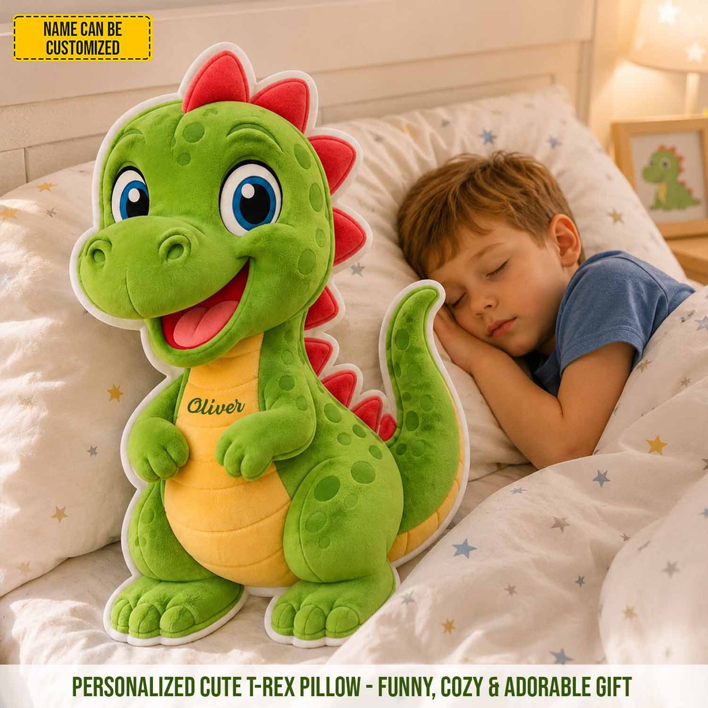 Personalized T-Rex Dinosaur Pillow