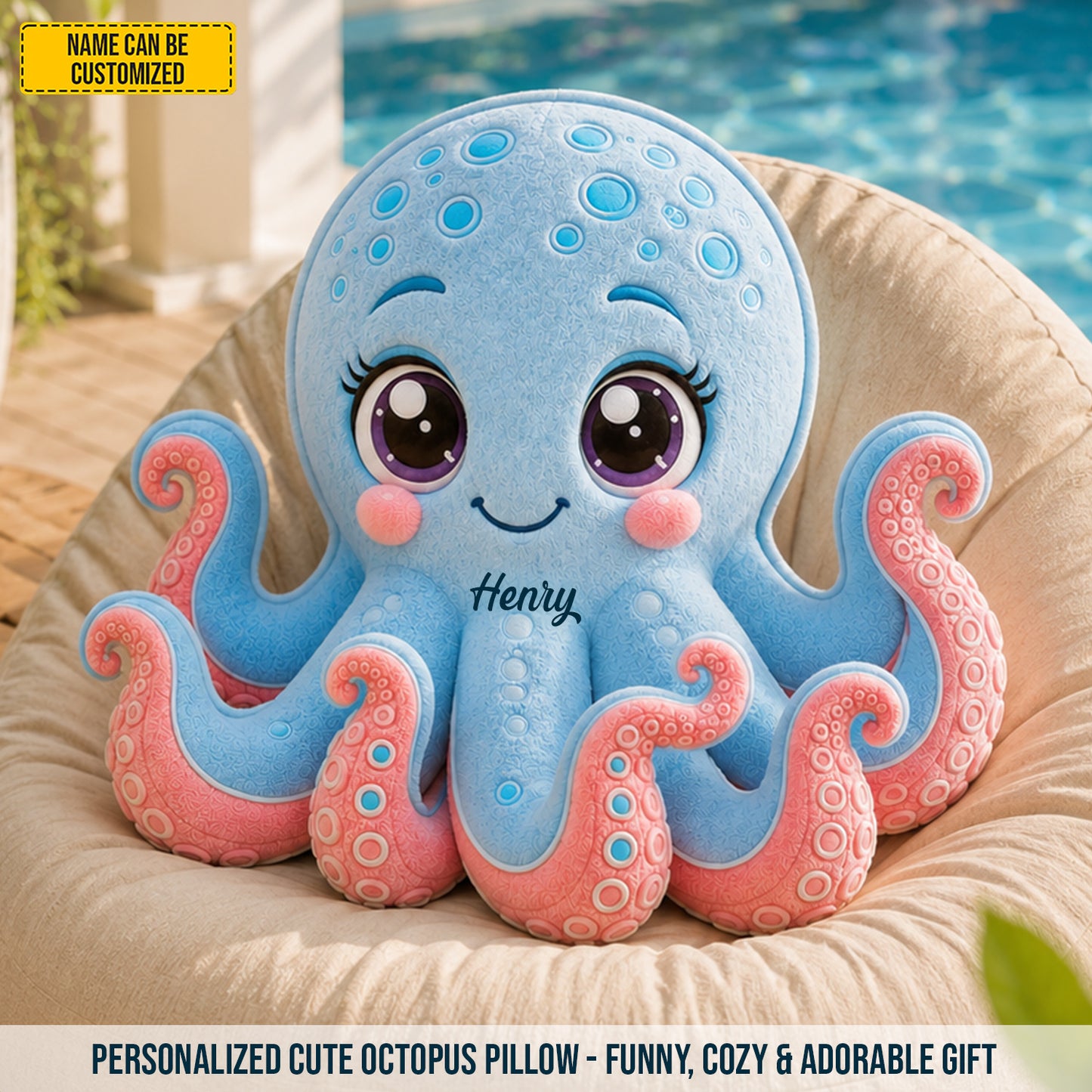 Personalized Octopus Custom Shape Pillow