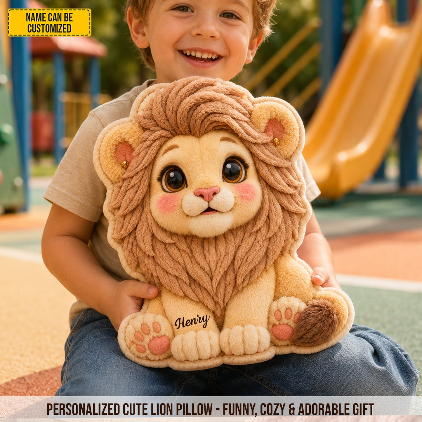 Personalized Cute Lion Custom Shaped Pillow