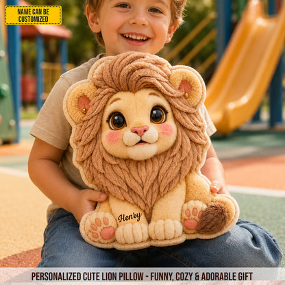 Personalized Cute Lion Custom Shaped Pillow