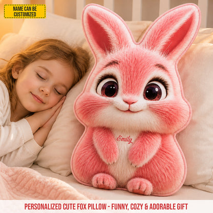 Personalized Cute Bunny Custom Shape Pillow