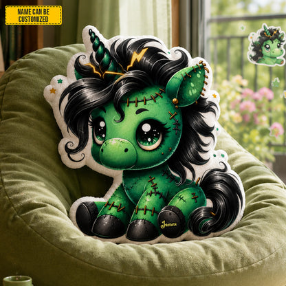 Personalized Spooky Unicorn Custom Shaped Pillow