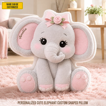 Personalized Cute Elephant Pillow