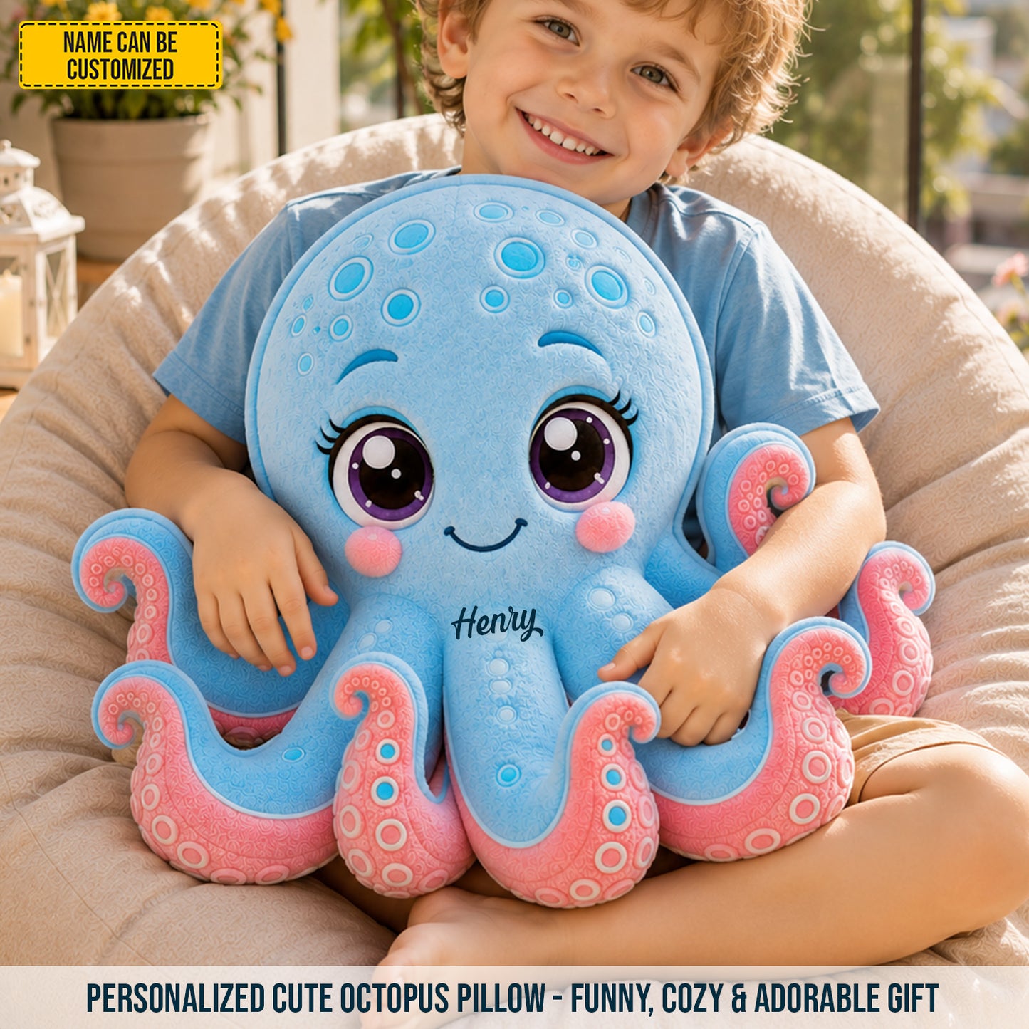 Personalized Octopus Custom Shape Pillow