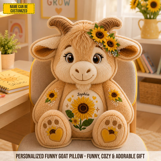 Personalized Cute Goat Custom Shaped Pillow