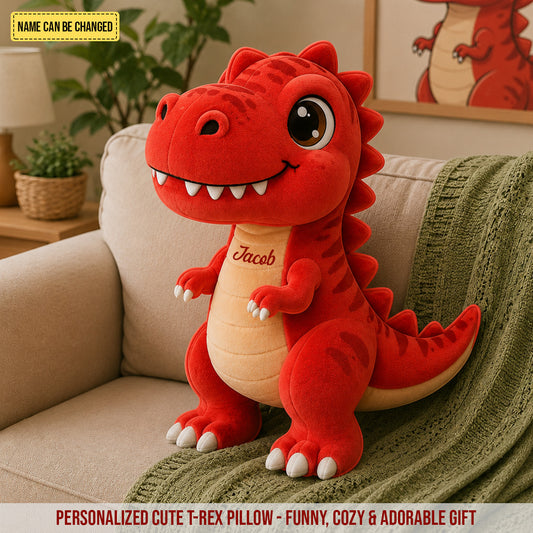 Personalized Cute T-Rex Custom Shape Pillow