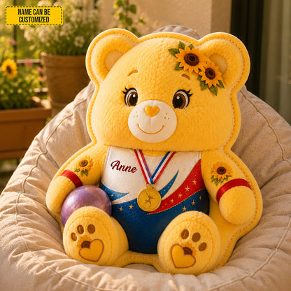 Personalized Future Gymnast Bear Custom Shape Pillow