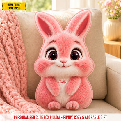 Personalized Cute Bunny Custom Shape Pillow