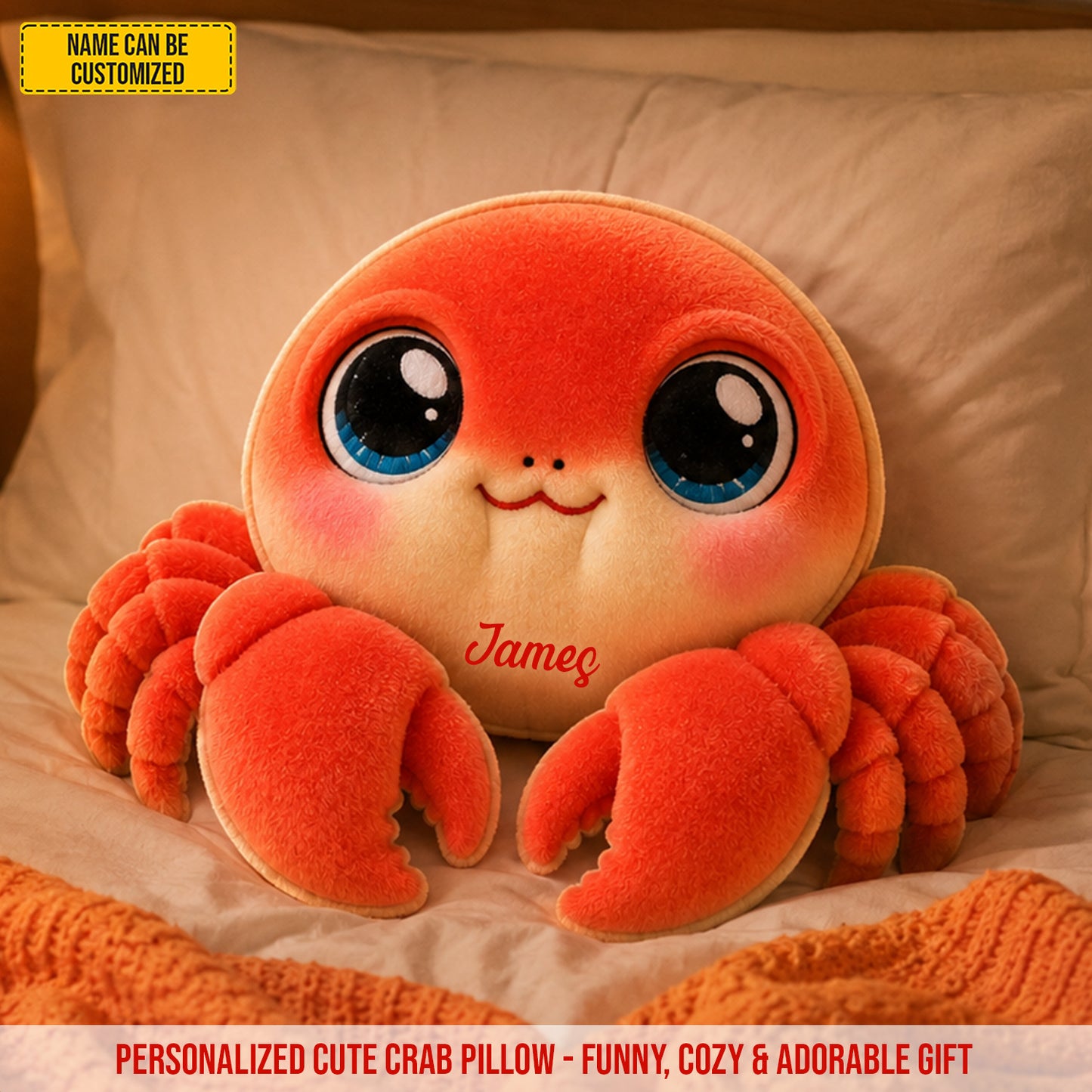 Personalized Cute Crab Custom Shaped Pillow