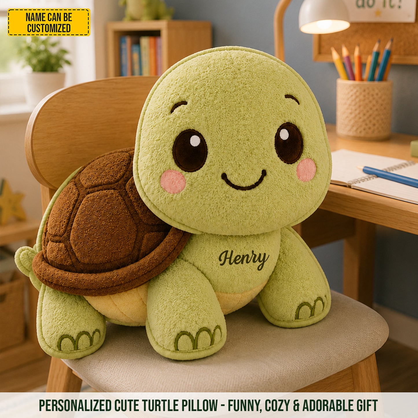 Personalized Cute Turtle Custom Shaped Pillow