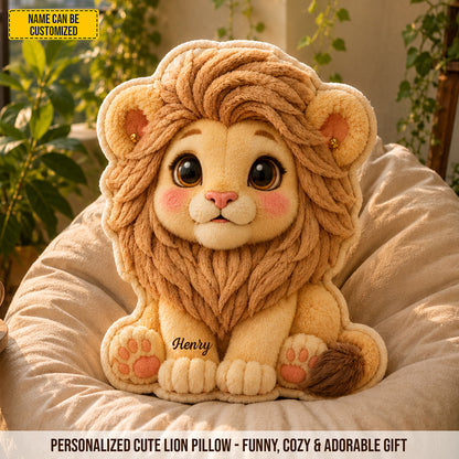 Personalized Cute Lion Custom Shaped Pillow