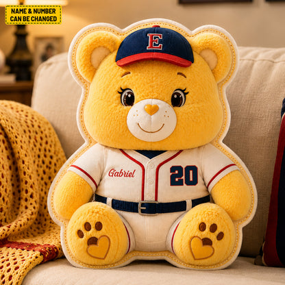 Personalized Bear Baseball Custom Shape Pillow