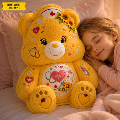 Personalized Nurse Bear Custom Shaped Pillow