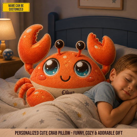 Personalized Happy Crab Custom Shape Pillow