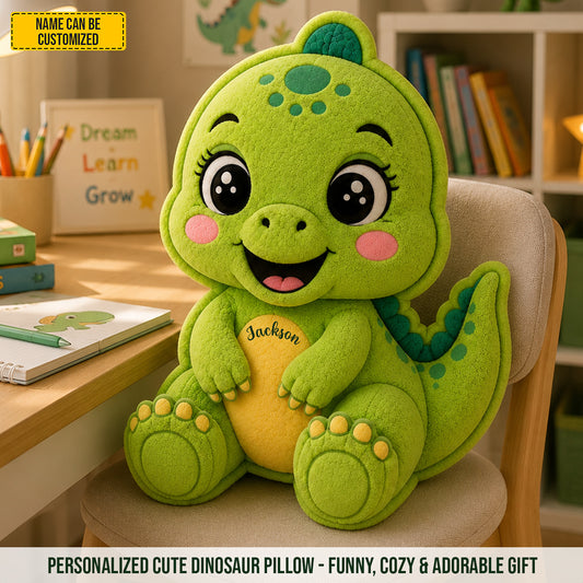 Personalized Cute Dinosaur Custom Shape Pillow
