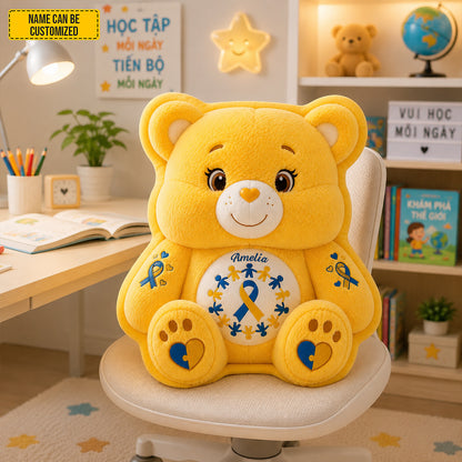 Personalized Down Syndrome Awareness Bear Custom Shape Pillow