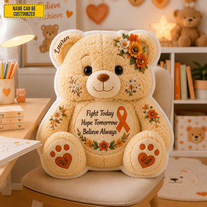 Personalized Blood Cancer Bear Pillow