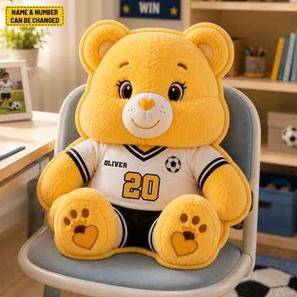 Personalized Soccer Bear Custom Shaped Pillow