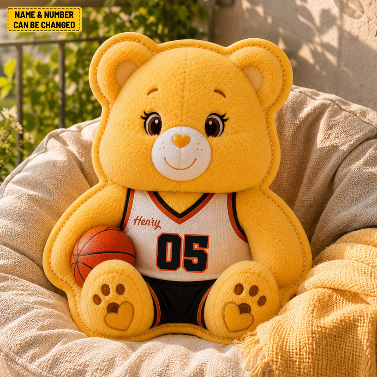 Personalized Bear Basketball Custom Shape Pillow