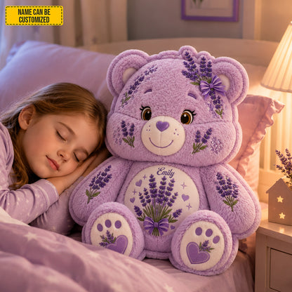 Personalized Lavender Bear Custom Shaped Pillow
