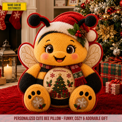 Personalized Christmas Bee Pillow