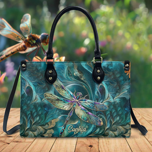 Beautiful Dragonfly - Personalized Leather Handbag
