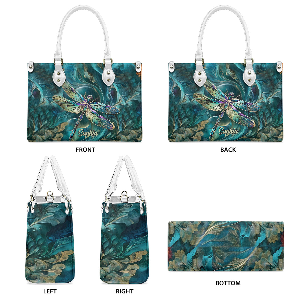 Beautiful Dragonfly - Personalized Leather Handbag