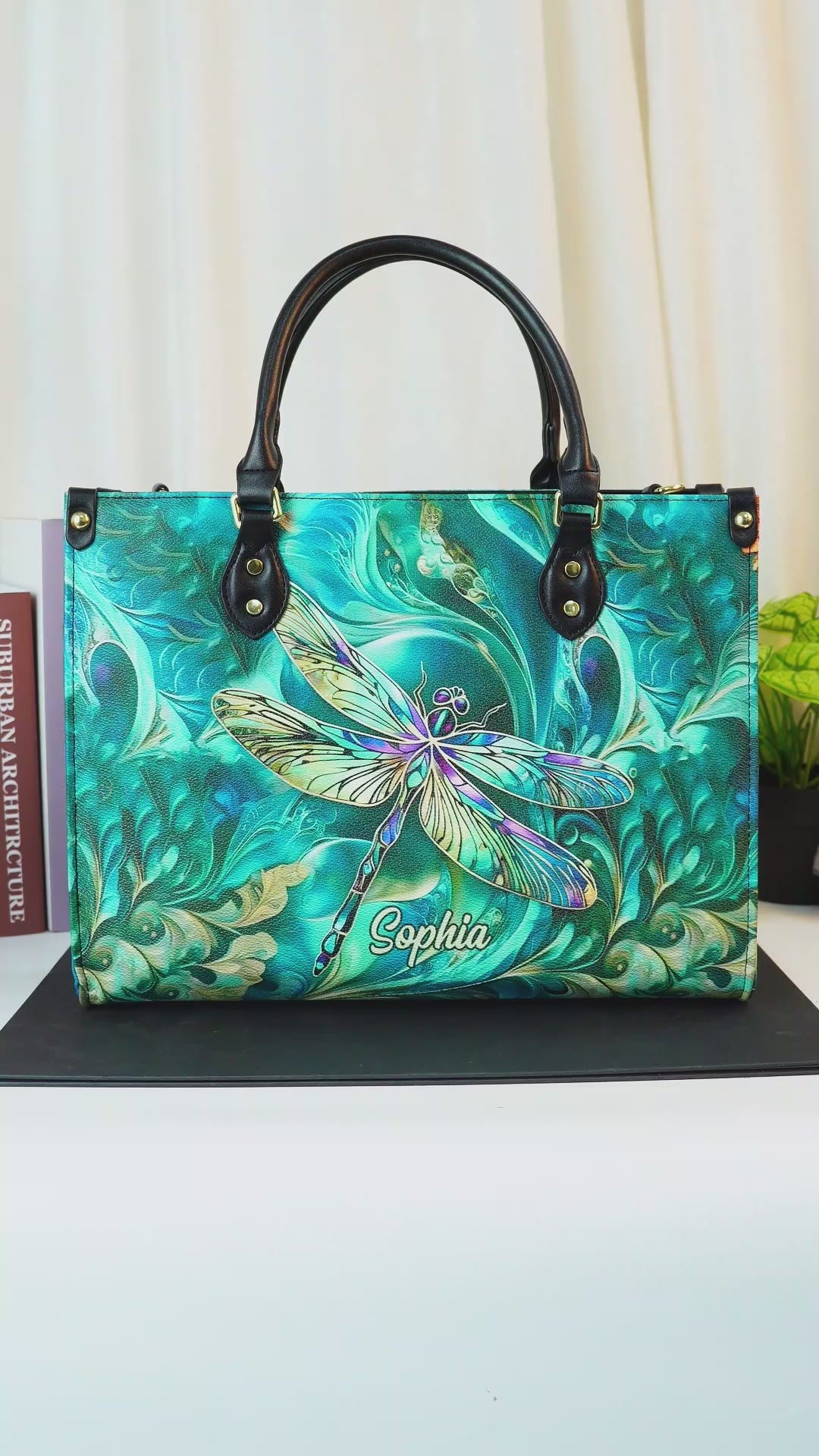 Beautiful Dragonfly - Personalized Leather Handbag
