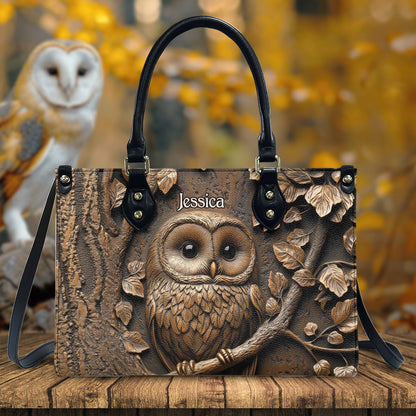 Stunning Owl - Personalized Leather Handbag