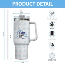 Flowers With Butterfly - Personalized Tumbler With Handle 40oz